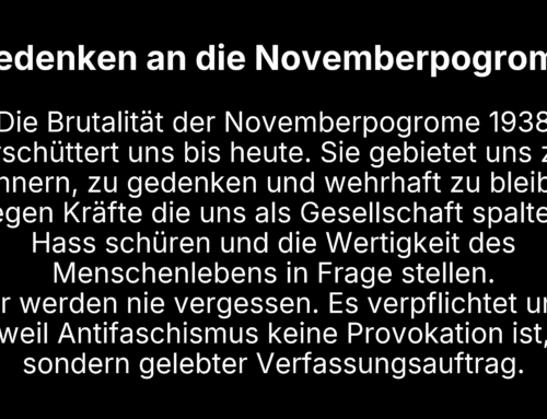 Kristallnächte: Nie wieder!